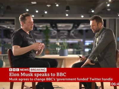 Elon Musk speaking to the BBC: “I am against banning things”