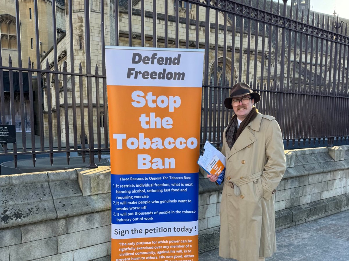 Comment in support of Charles Amos campaigning against adult smoking prohibition